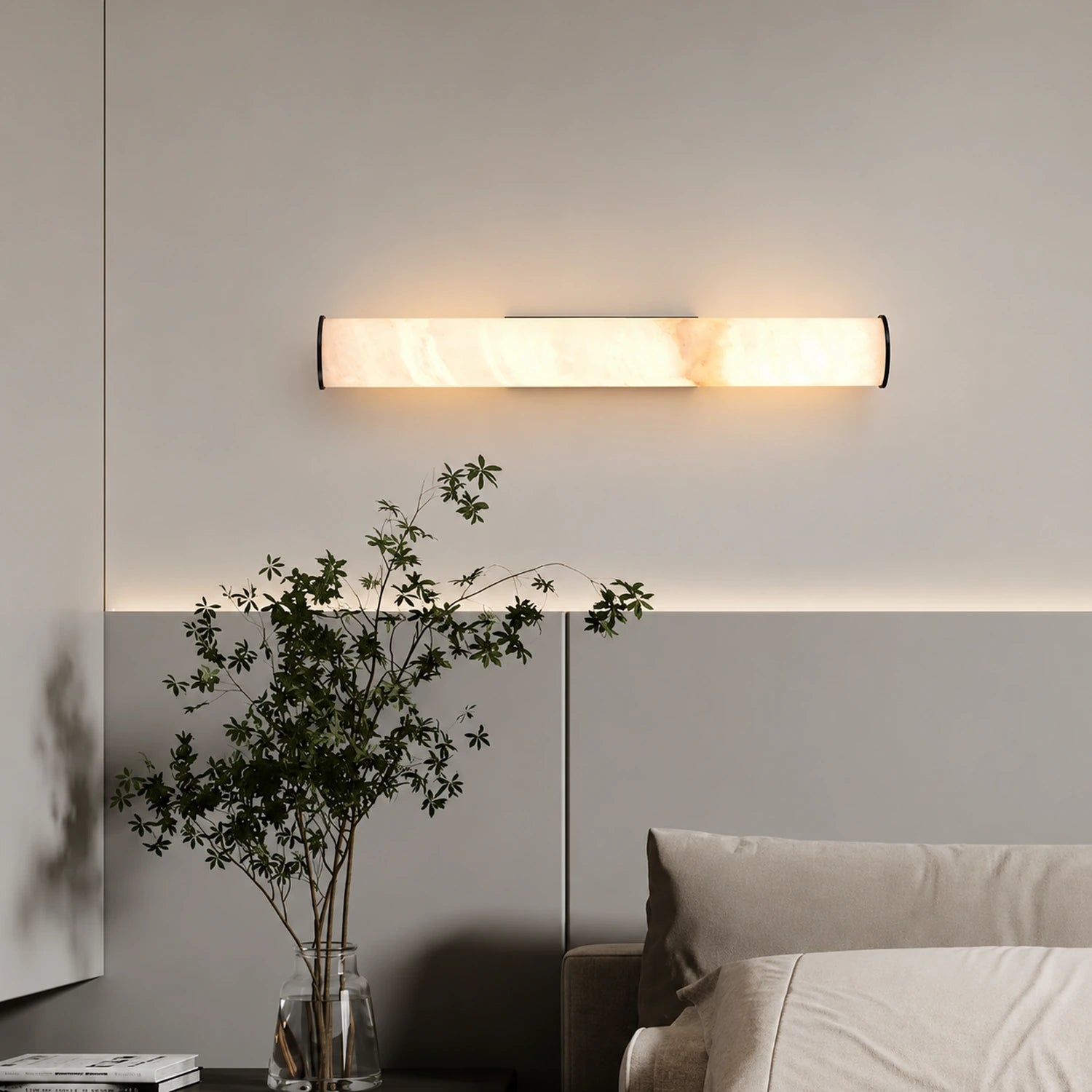 Art Deco Simulated Marble LED Wall Light