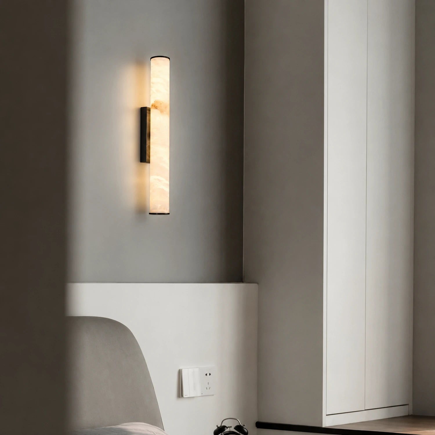 Art Deco Simulated Marble LED Wall Light