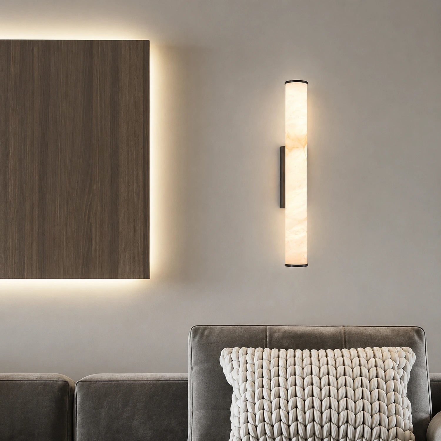 Art Deco Simulated Marble LED Wall Light