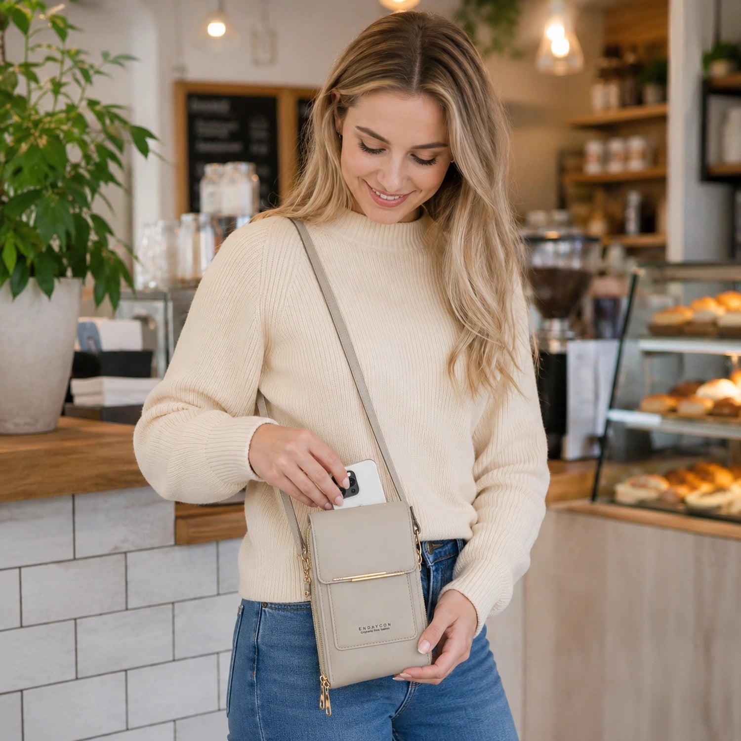 Crossbody Phone Bag with Touch Screen & Wallet