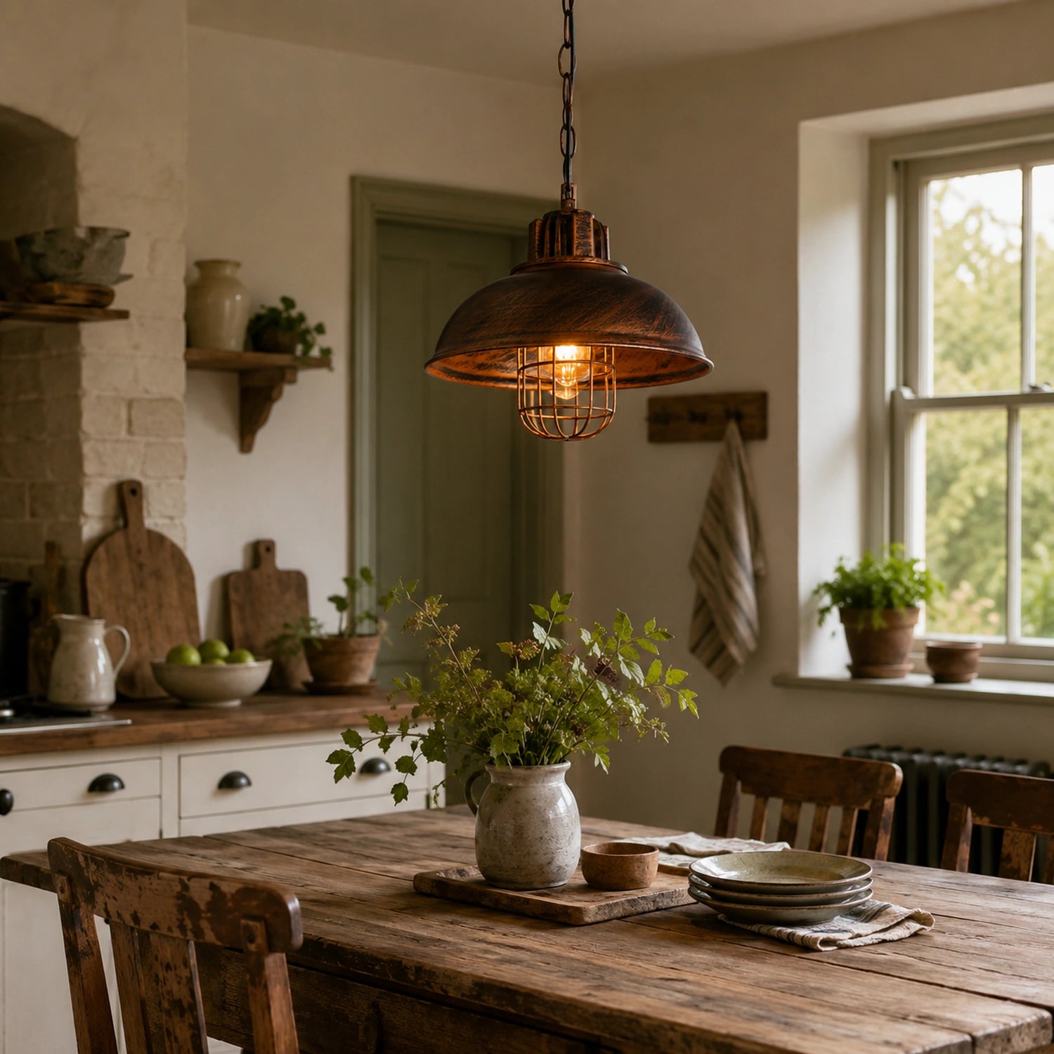 Vintage Industrial Dome Pendant Light