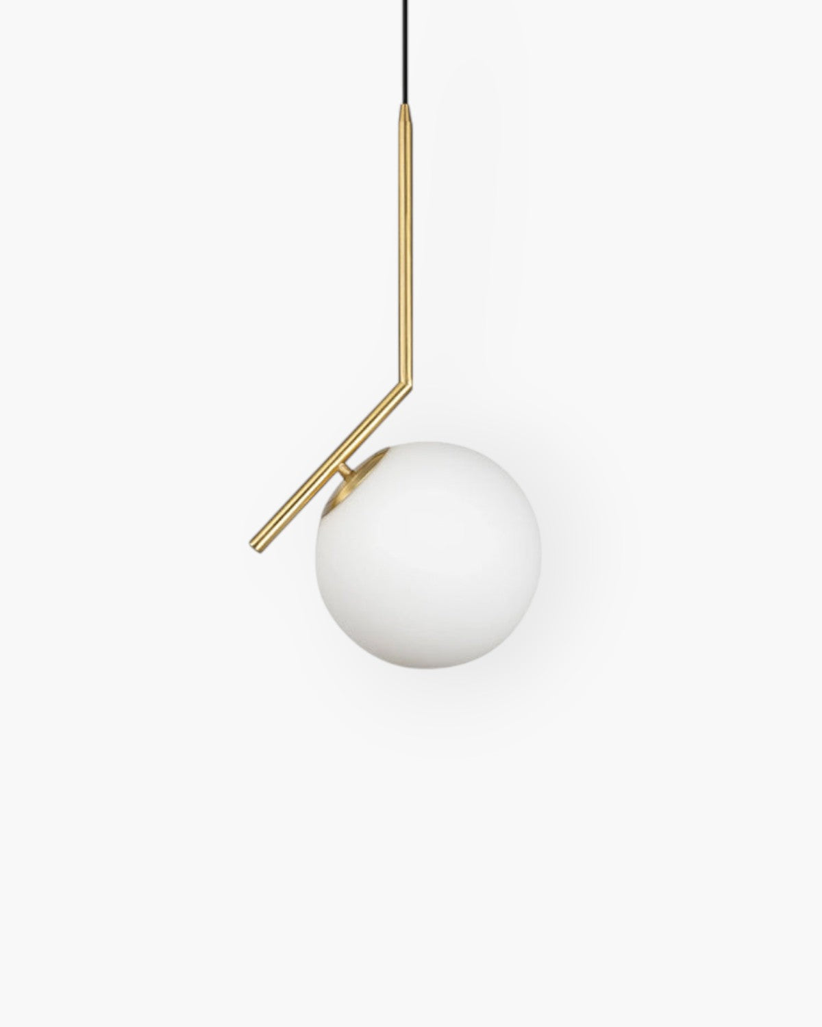 Modern Adjustable Height Glass Gold Finish Kitchen Pendant Light
