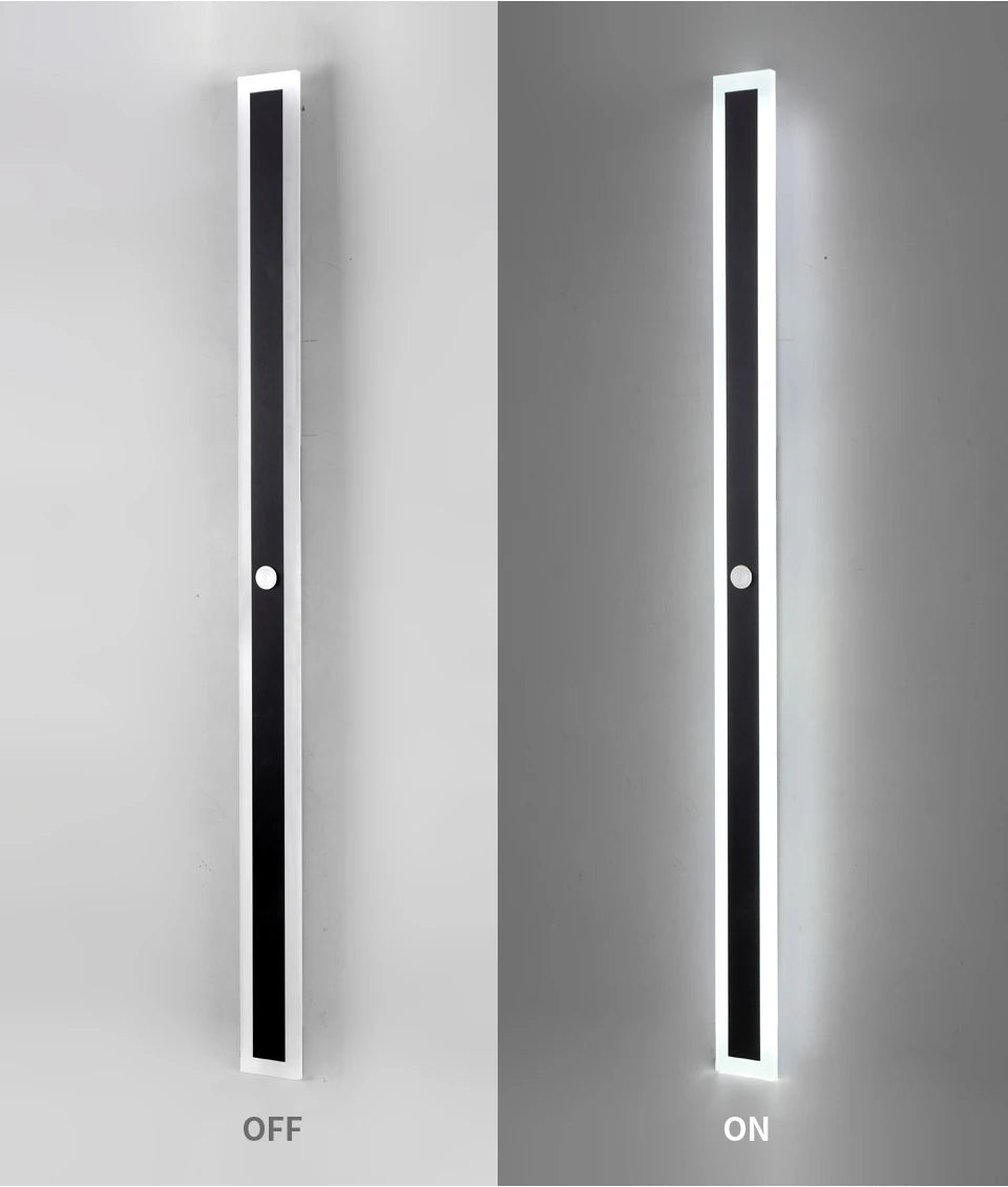 Modern Motion Sensor Metal Outdoor Wall Light IP65 Waterproof