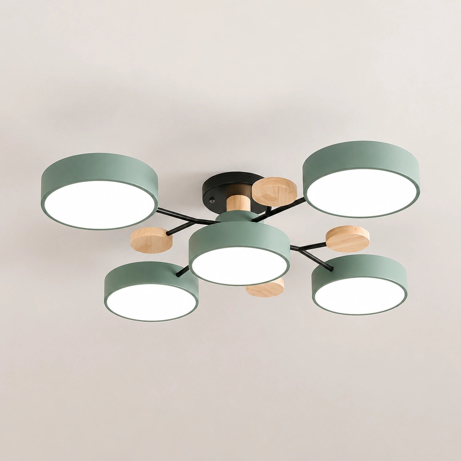 Modern Wood Round LED Ceiling Light