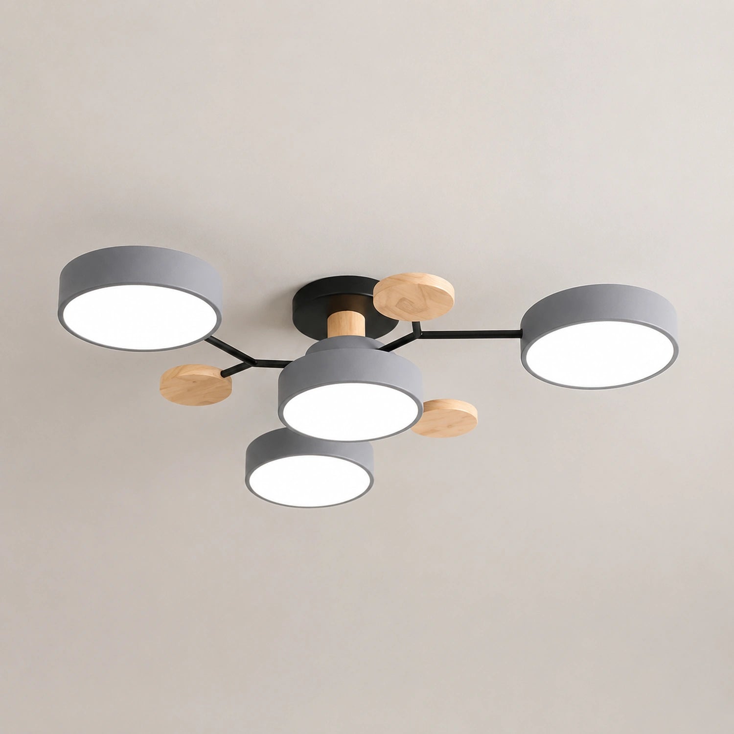 Modern Wood Round LED Ceiling Light