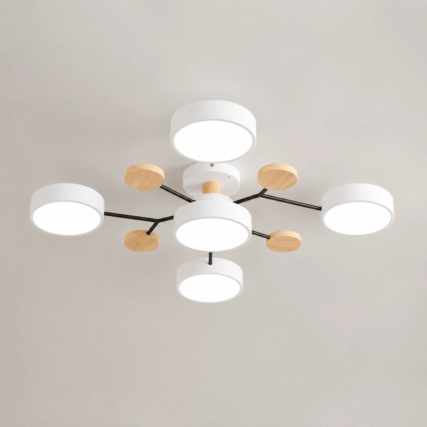 Modern Wood Round LED Ceiling Light