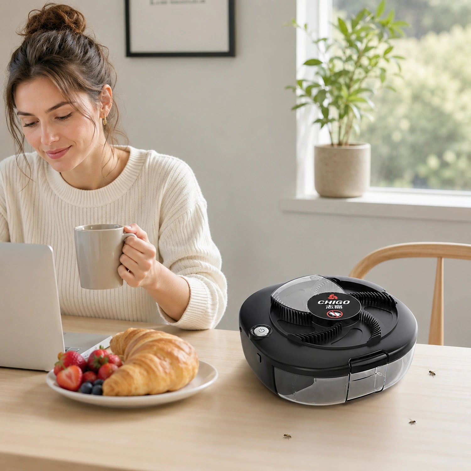 Rechargeable & Plug-in Electric Fly Trap for Indoor & Outdoor Use