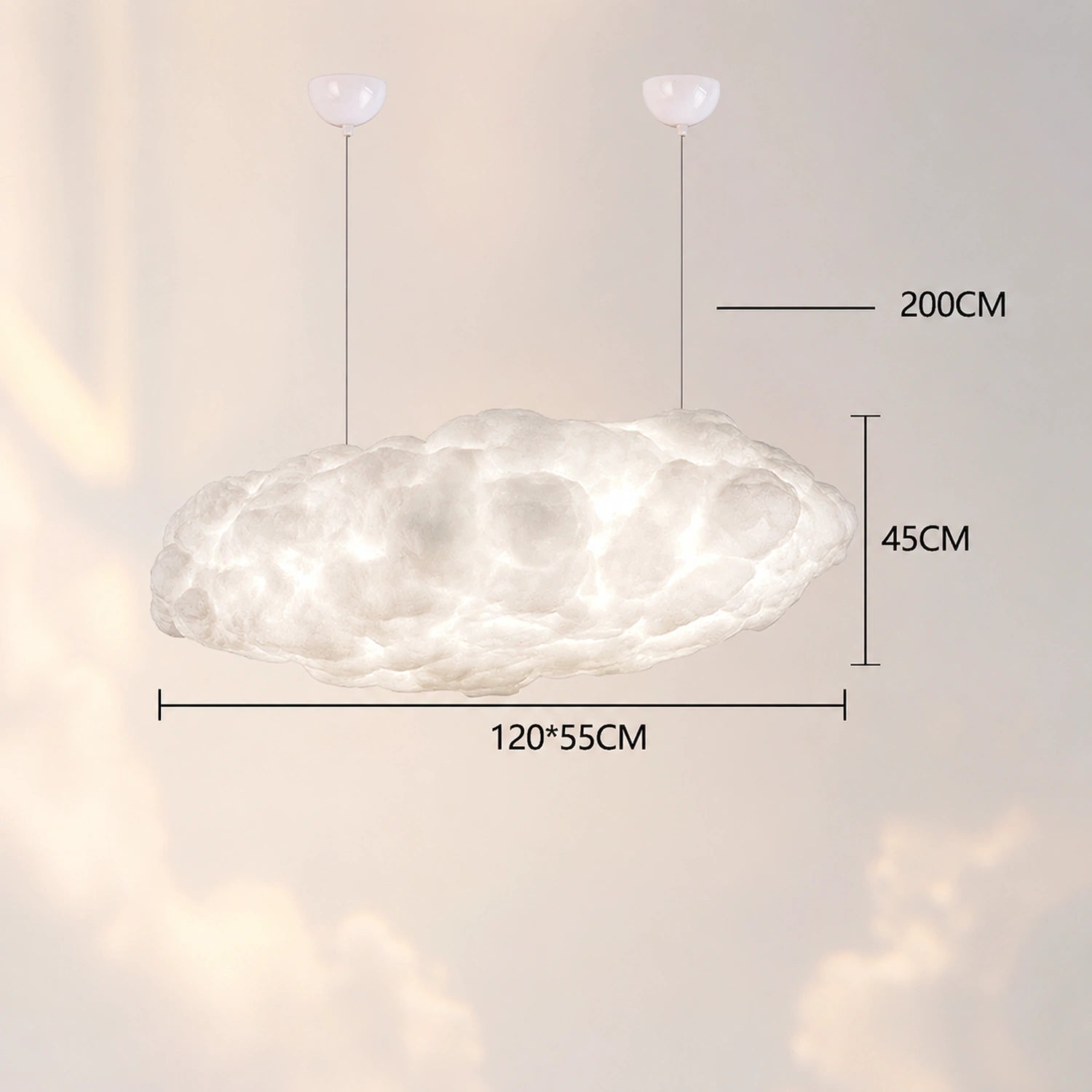 Modern White Floating Cloud Pendant Light