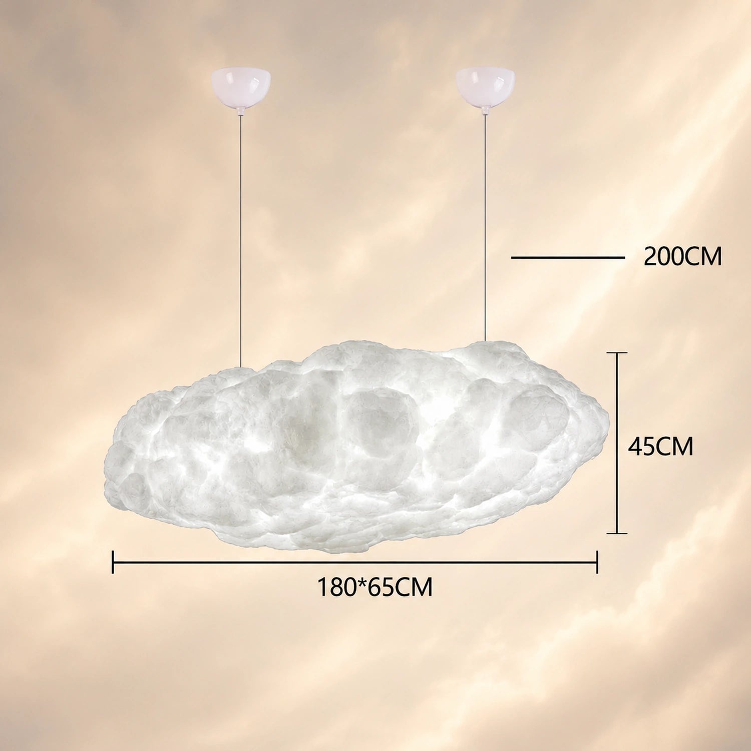 Modern White Floating Cloud Pendant Light