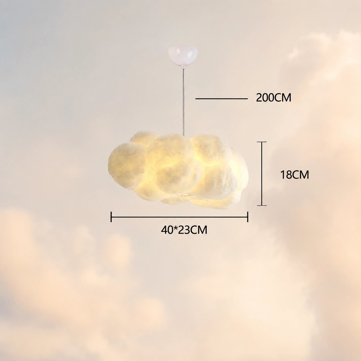 Modern White Floating Cloud Pendant Light