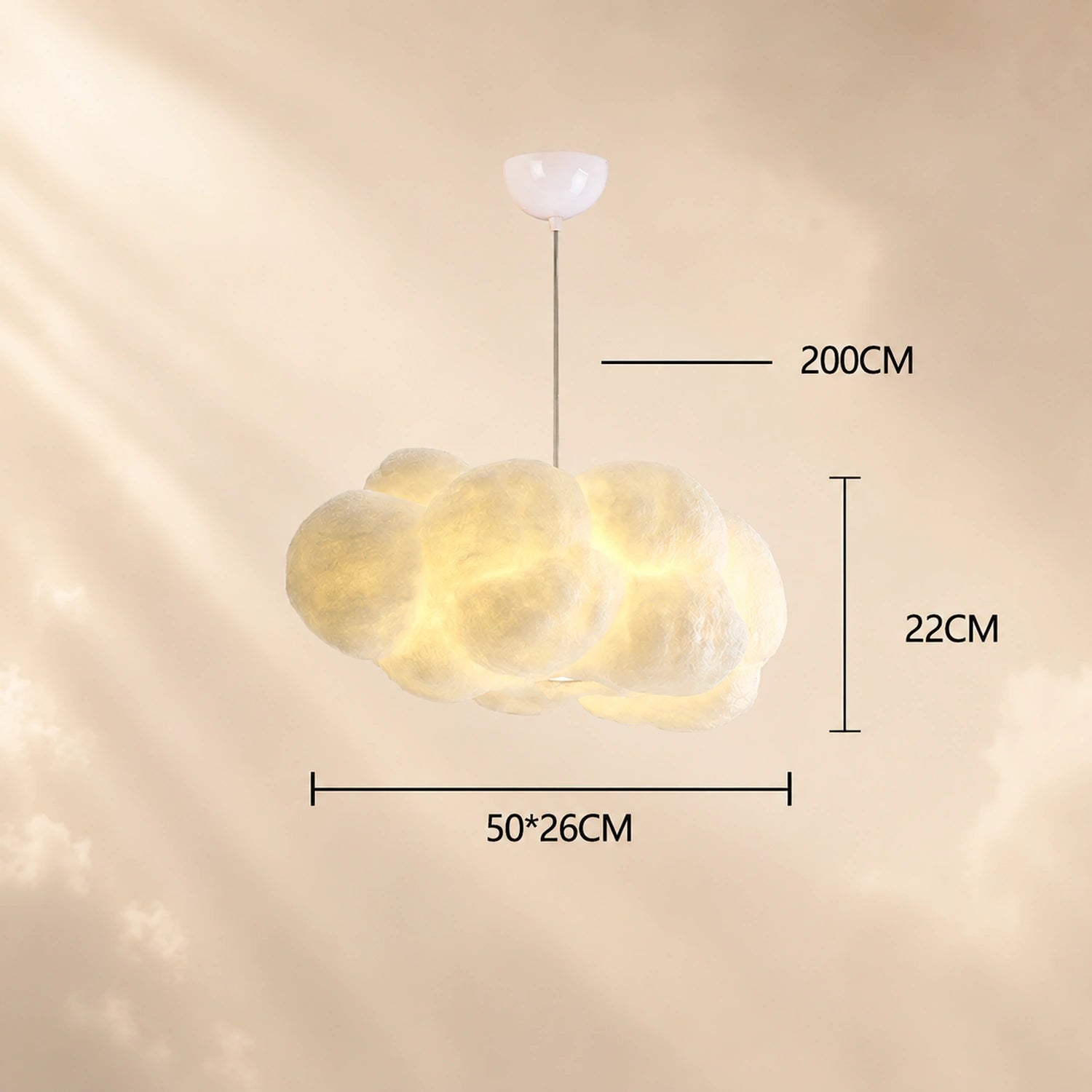Modern White Floating Cloud Pendant Light