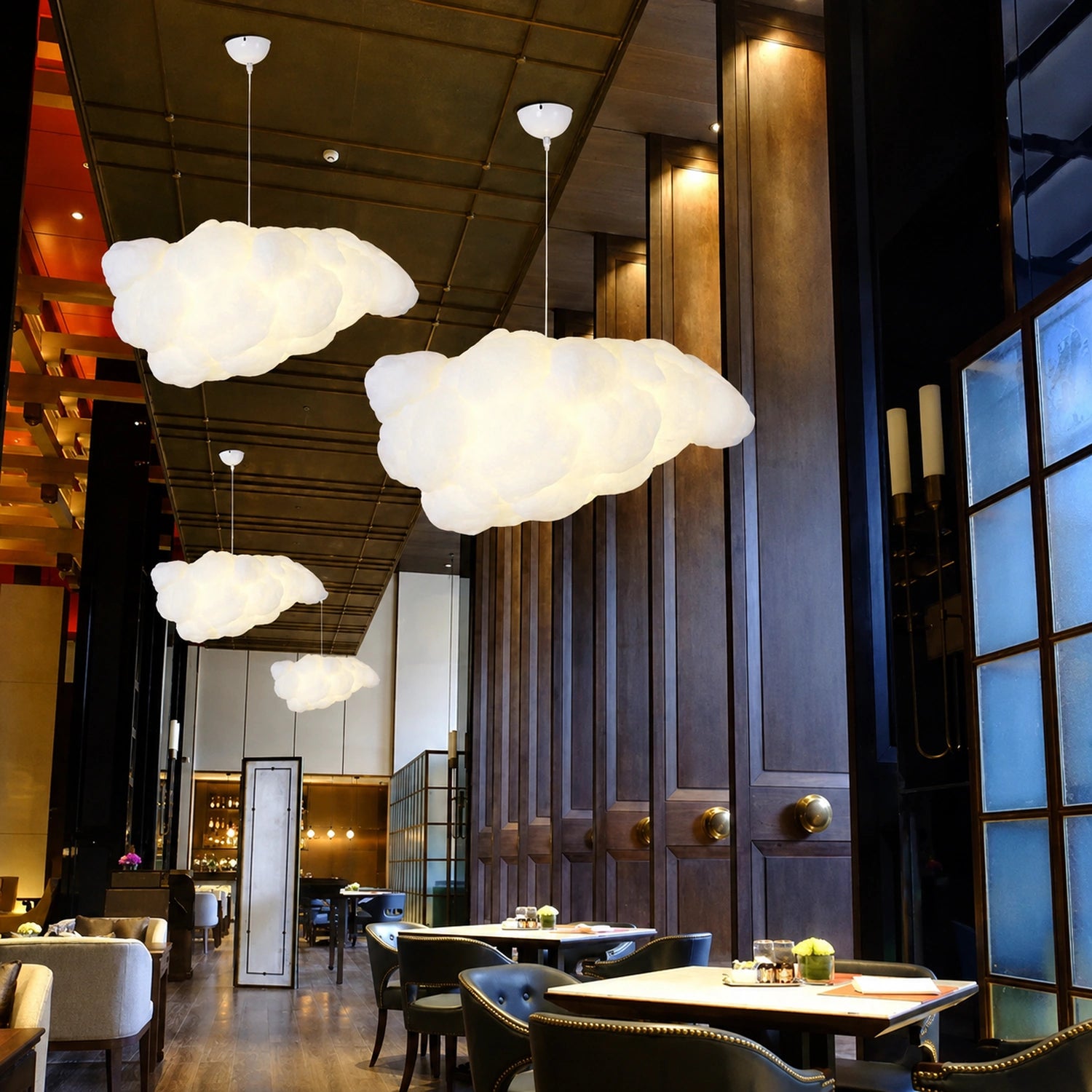 Modern White Floating Cloud Pendant Light