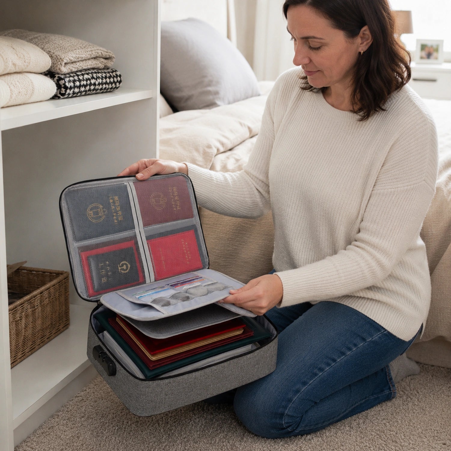 Large Capacity Document Storage Bag with Password Lock