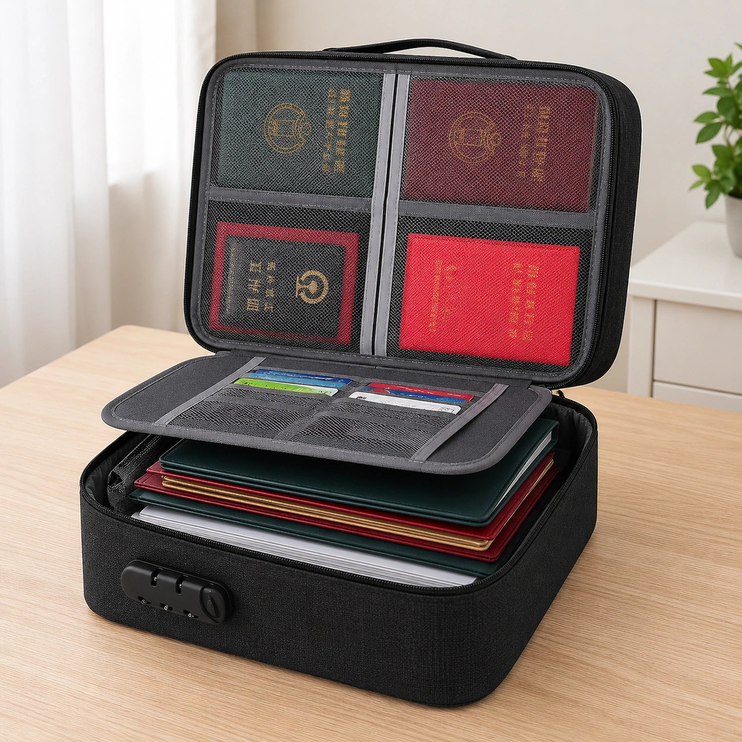 Large Capacity Document Storage Bag with Password Lock