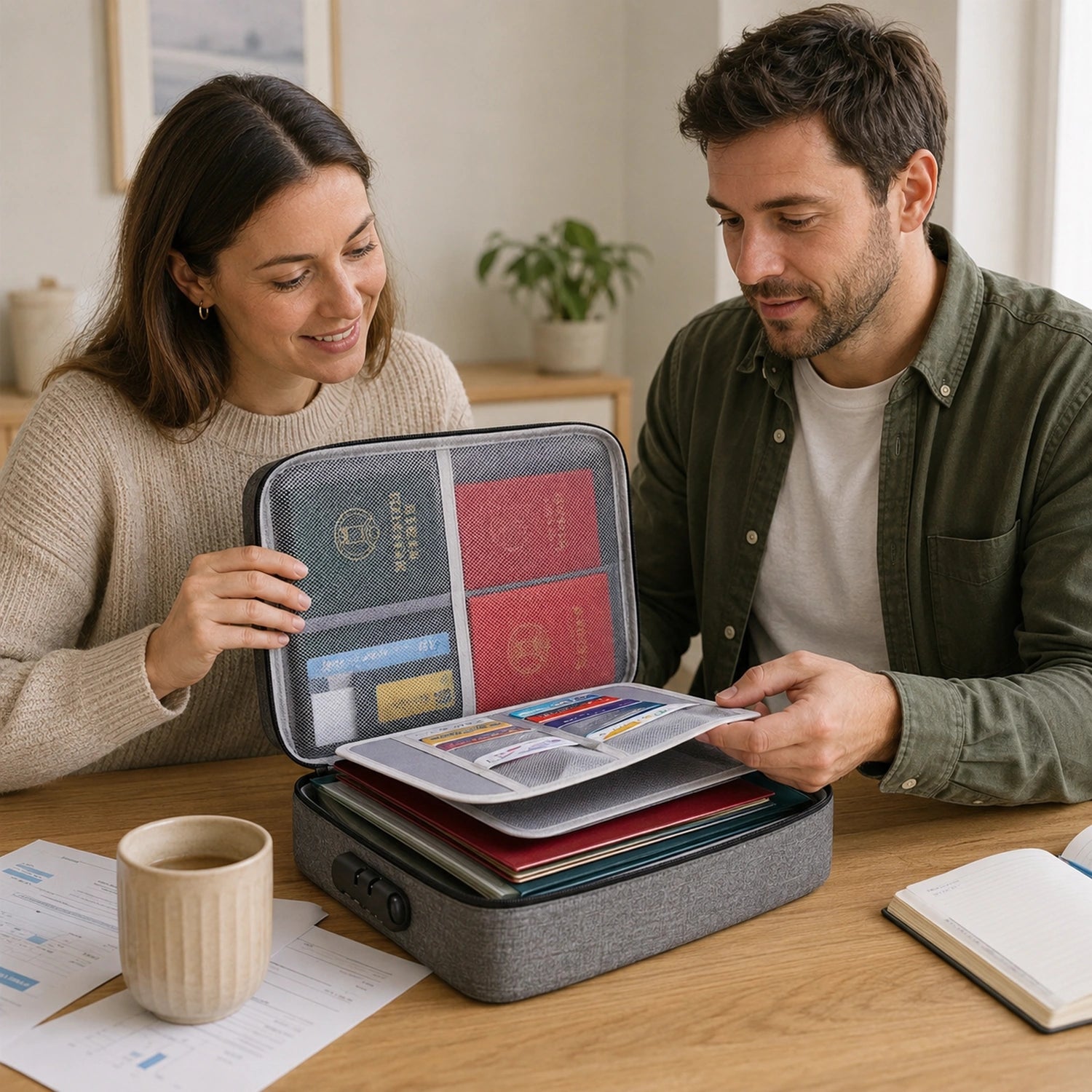Large Capacity Document Storage Bag with Password Lock