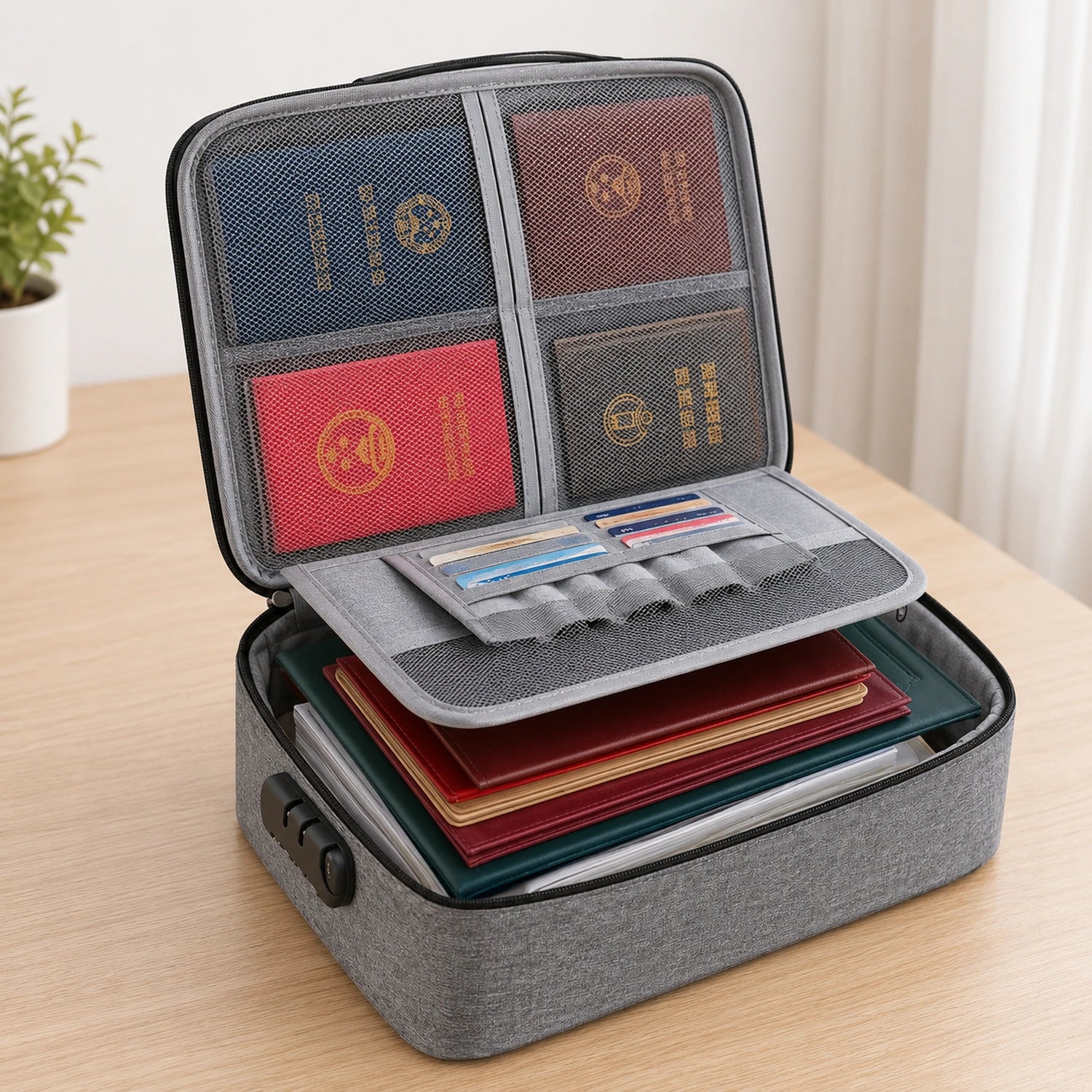 Large Capacity Document Storage Bag with Password Lock