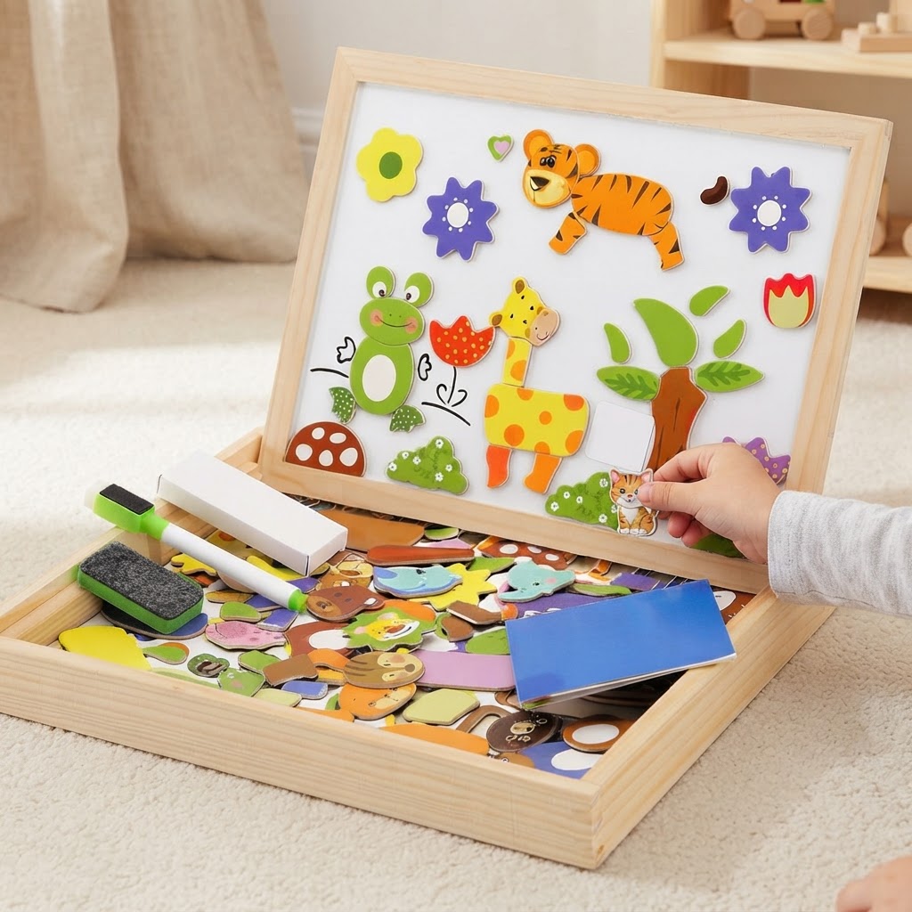 Animals magnetic whiteboard set with animal pieces