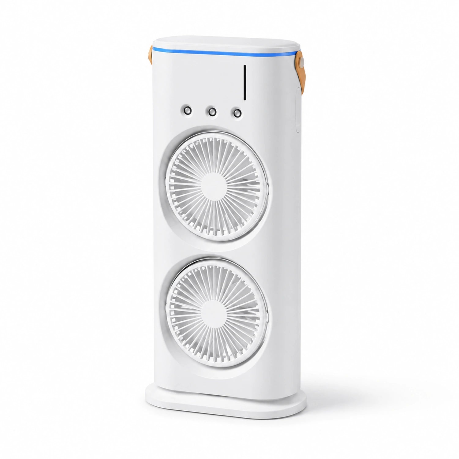 Dual-Head Portable Air Cooler with Humidifier and LED Night Light