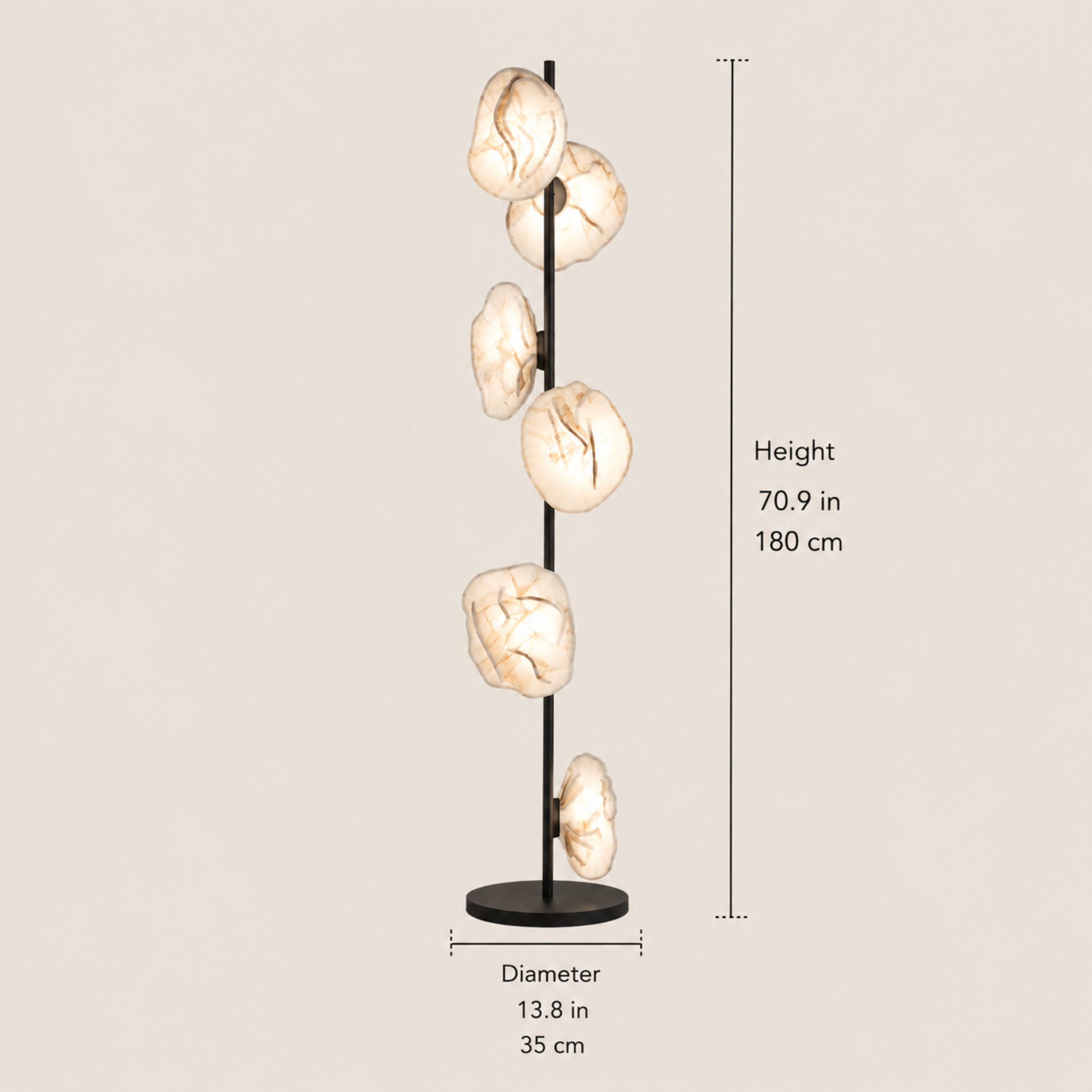 Nordic Glass LED Floor Lamp with Knob Switch