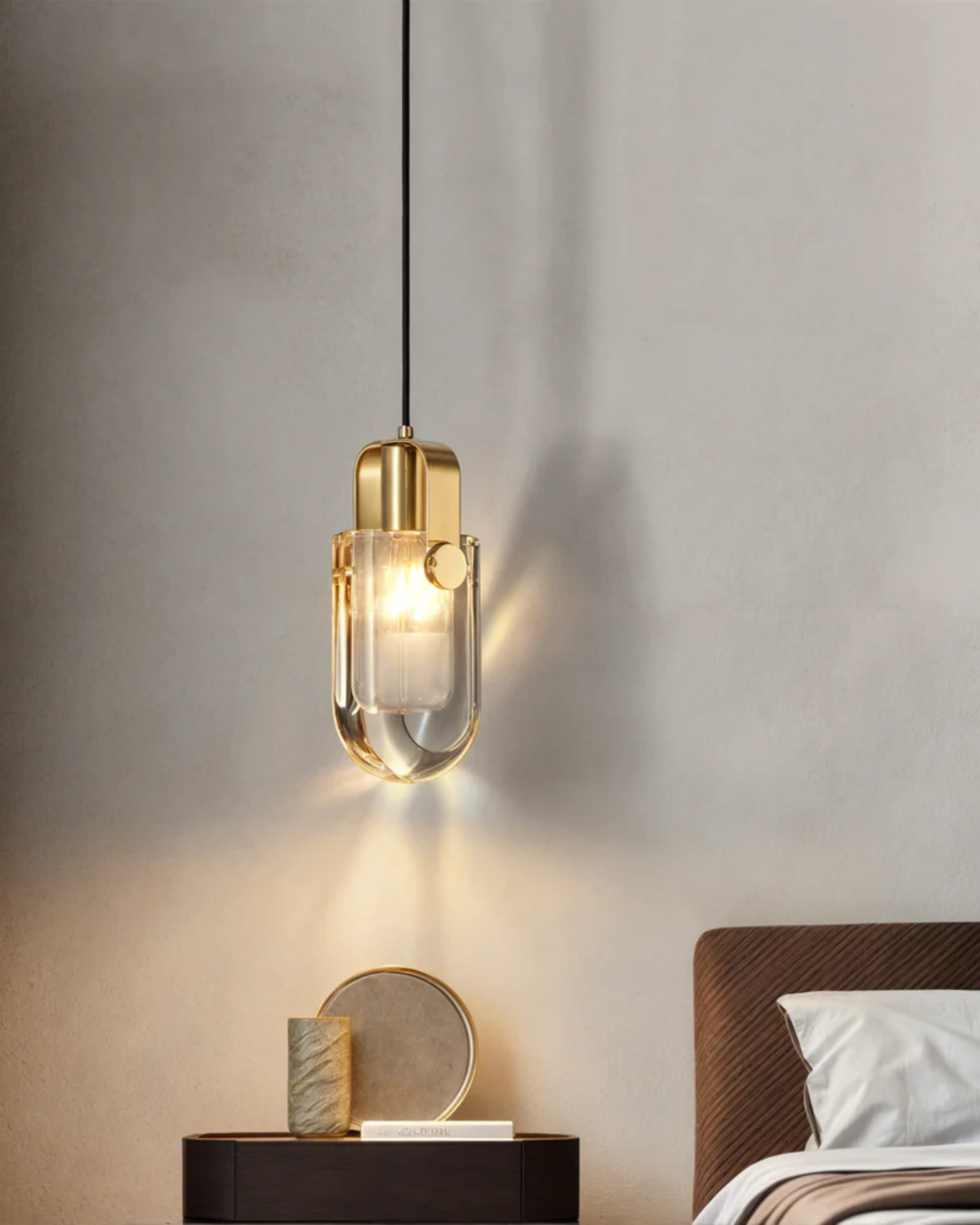 Elegant Adjustable Height Gold Crystal Pendant Light