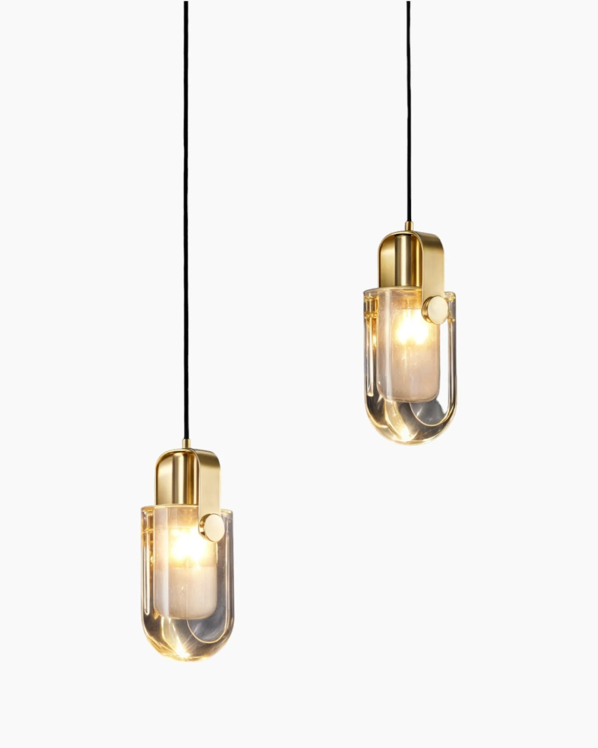 Elegant Adjustable Height Gold Crystal Pendant Light