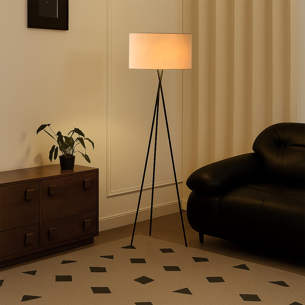 Modern Ambient Silk Shade Contemporary Floor Lamp
