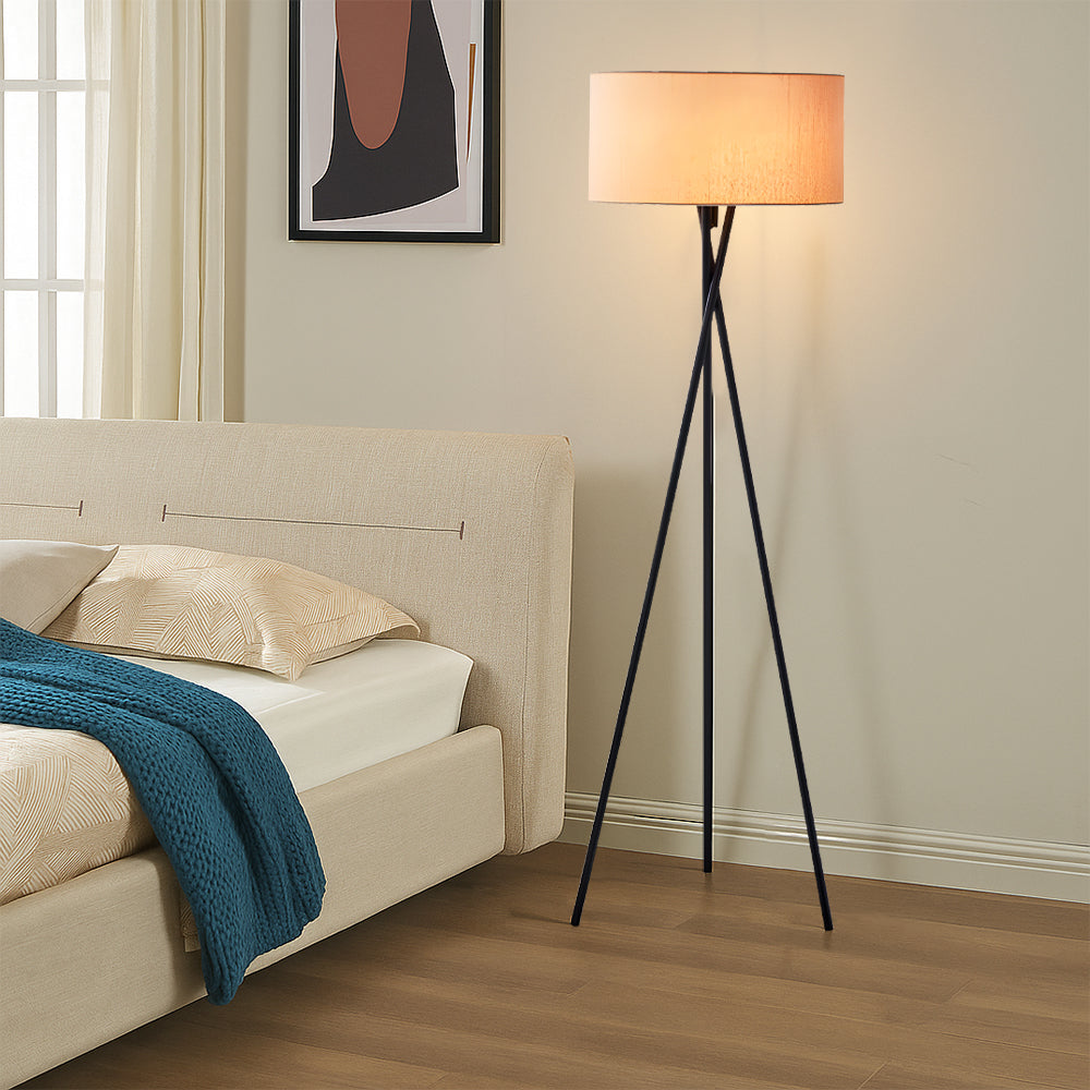 Modern Ambient Silk Shade Contemporary Floor Lamp