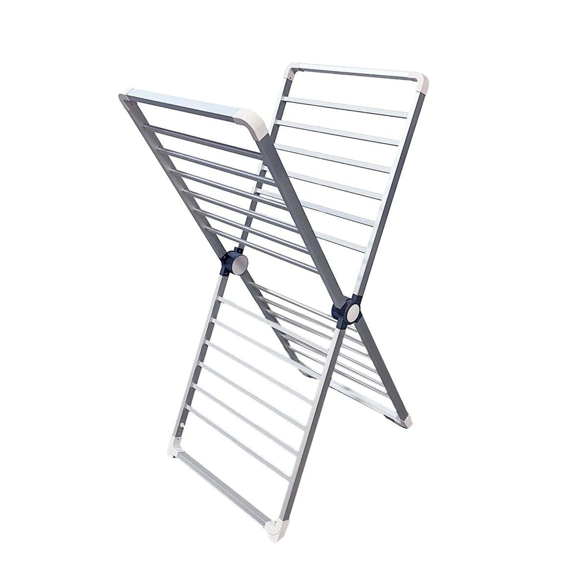 Open tall X-frame clothes drying rack