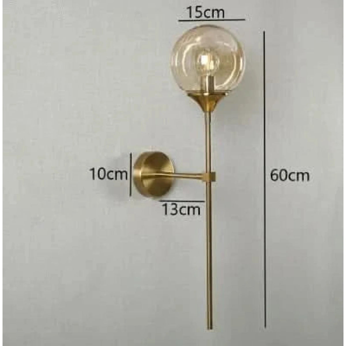 Modern Scandi glass LED wall lamp with warm 3000K light, perfect for bedroom or hallway lighting in a minimalist metal and glass design.