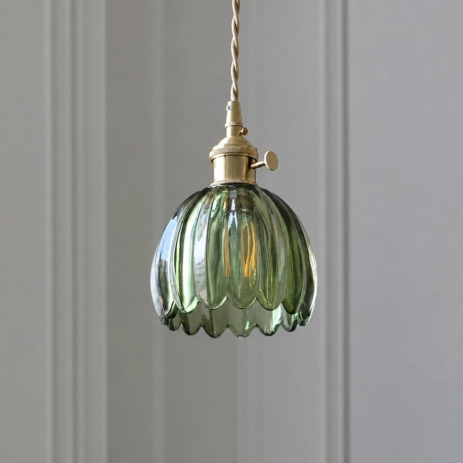 Clear Glass LED Pendant Light with Copper Finish