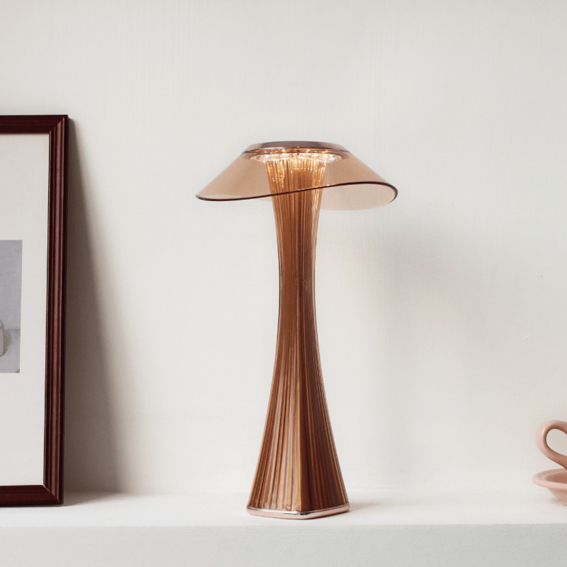 Amber Glass Table Lamp For Bedroom & Living Room