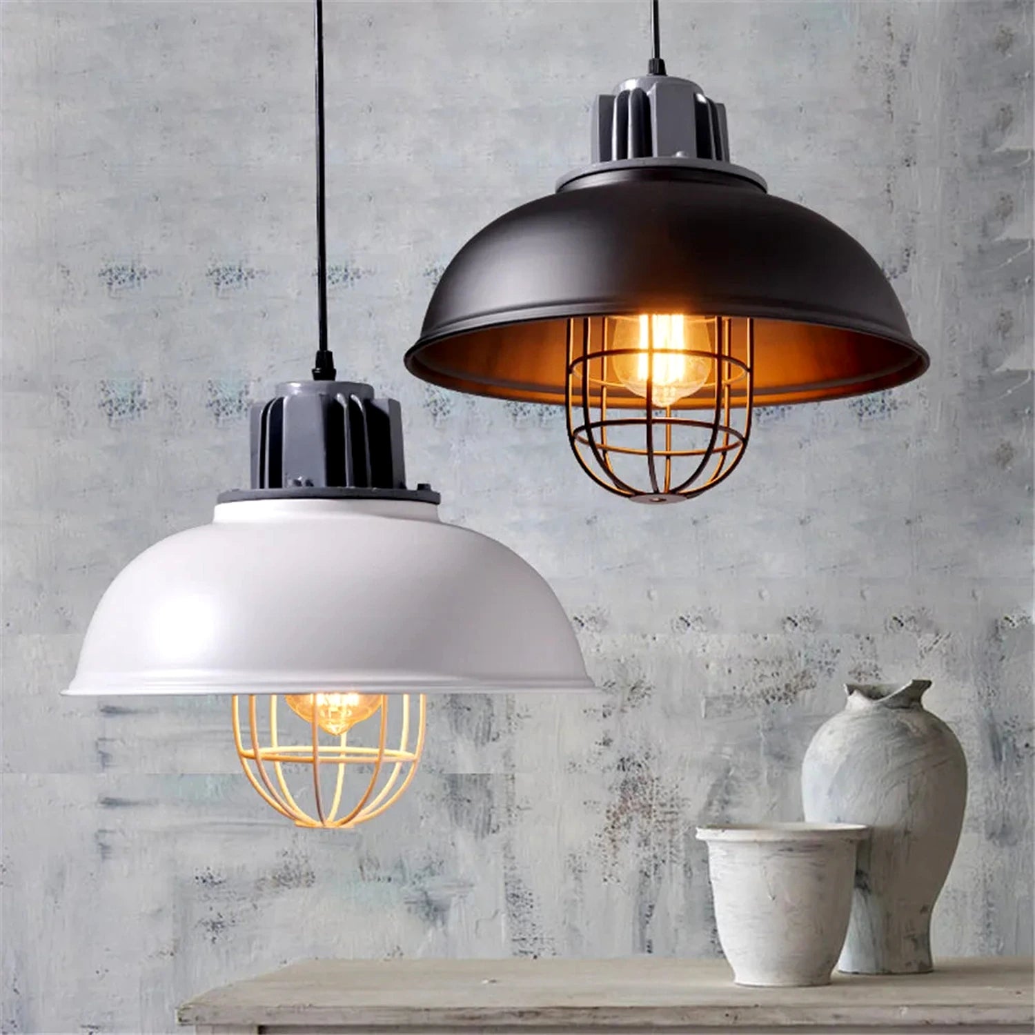 Vintage Industrial Dome Pendant Light