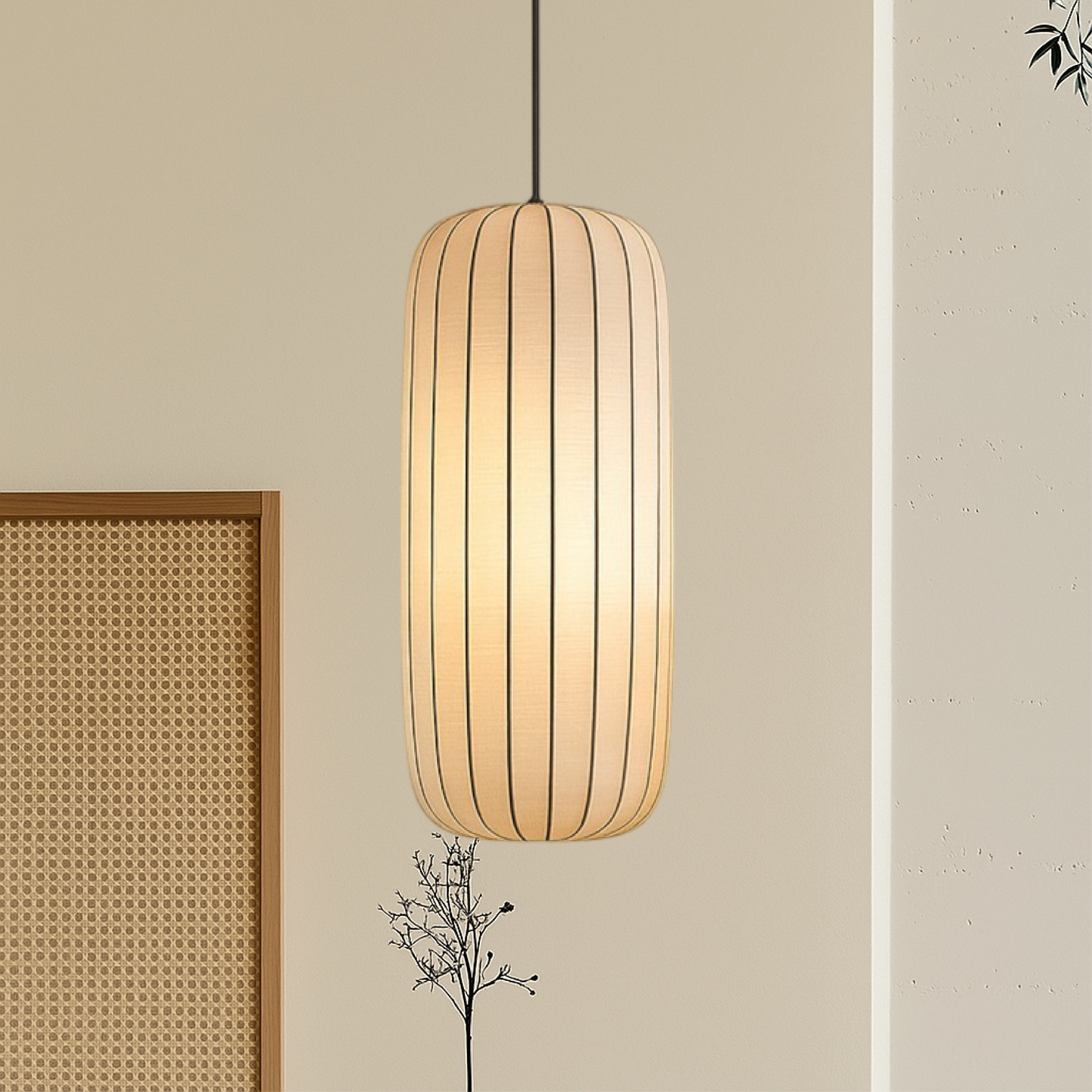 Pleated Silk Iron Pendant Light – Adjustable E27 – Living Room Dining