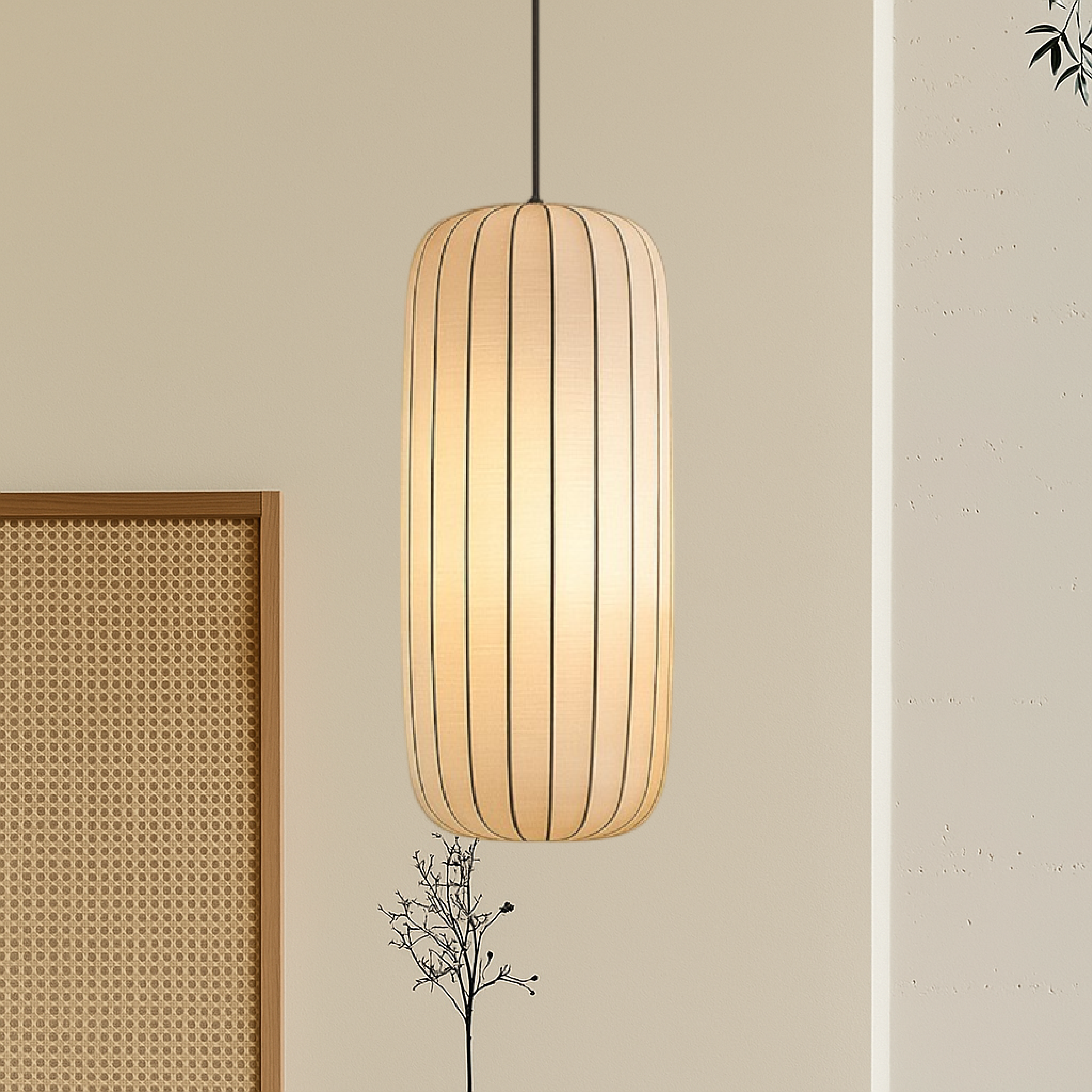 Pleated Silk Iron Pendant Light – Adjustable E27 – Living Room Dining