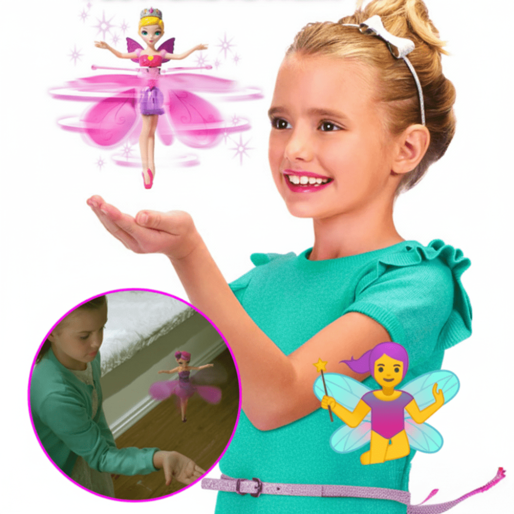 Pink flying fairy used in hand sensor play