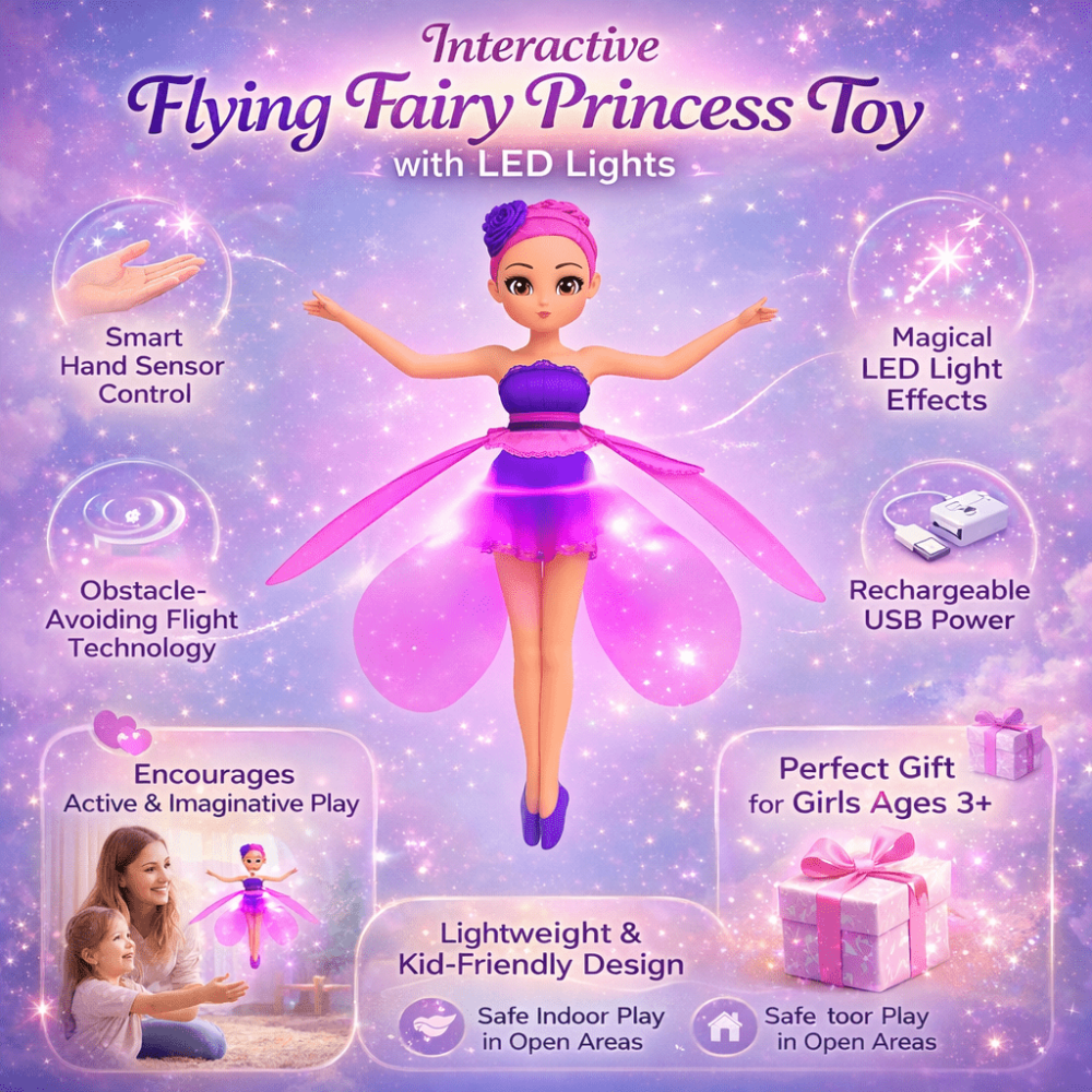 Flying fairy hand sensor and USB features graphic