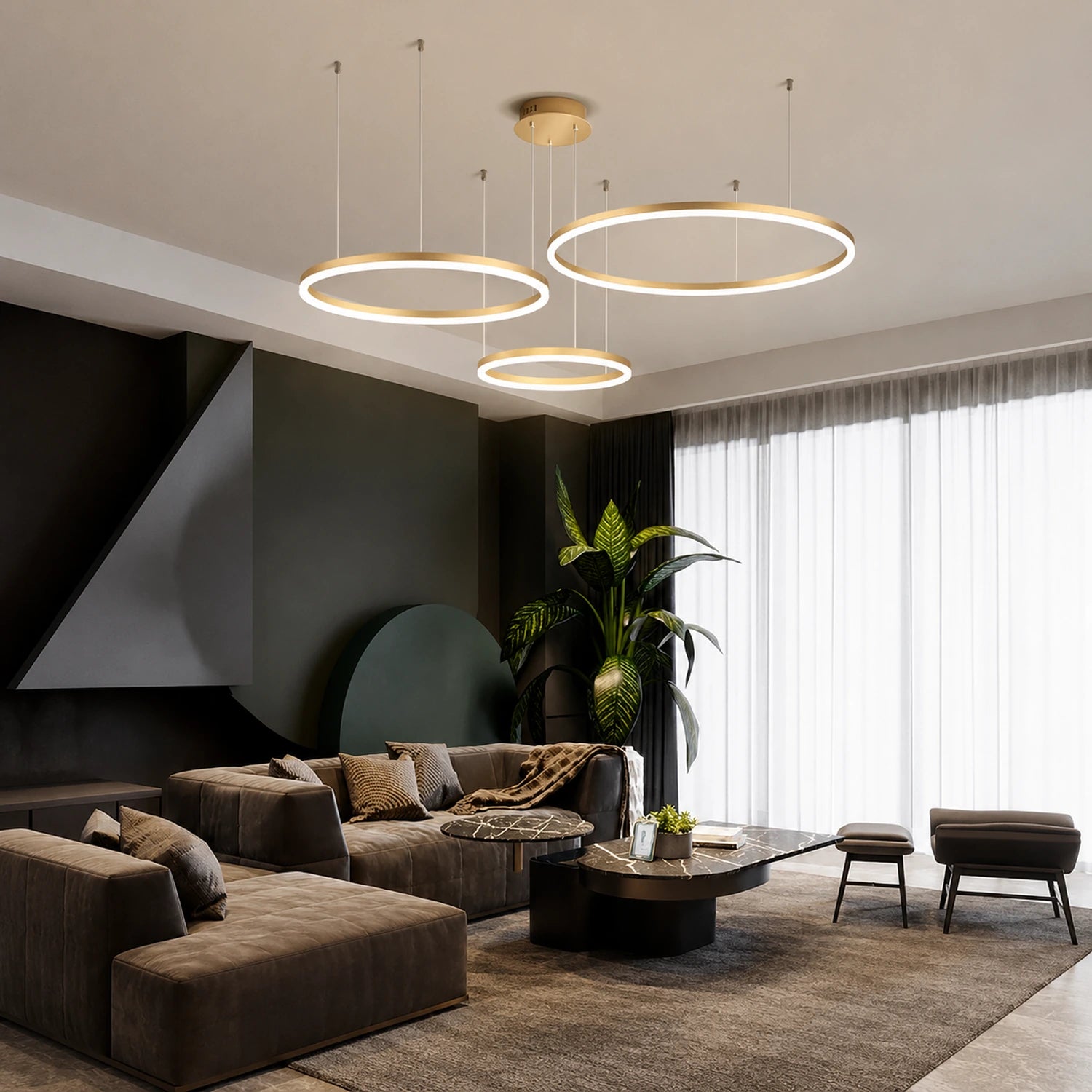 Modern LED Circular Ring Pendant Light