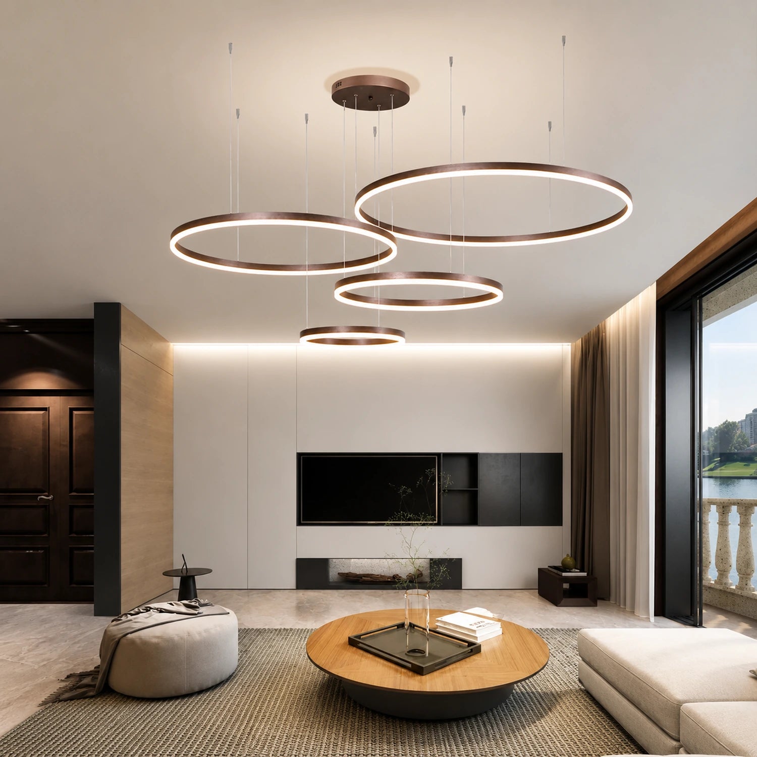 Modern LED Circular Ring Pendant Light