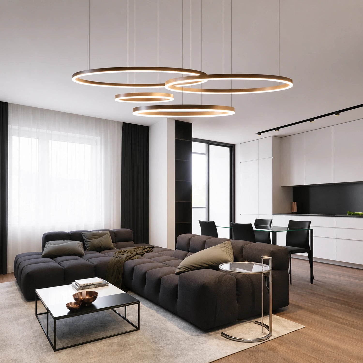 Modern LED Circular Ring Pendant Light