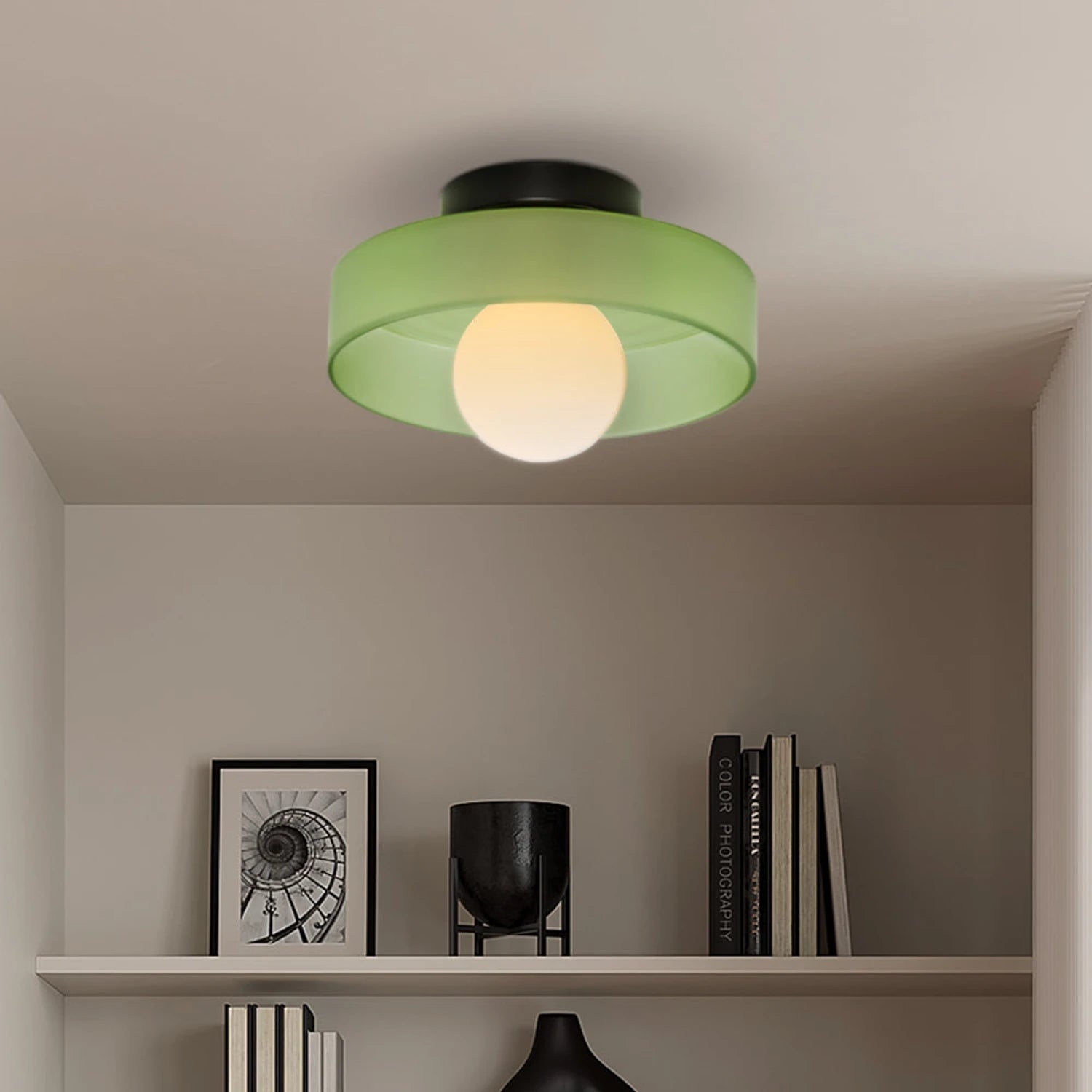 Minimalist Modern Flush Mount Ceiling Light, low profile with soft glow, ideal for bedrooms, hallways, and bathrooms.