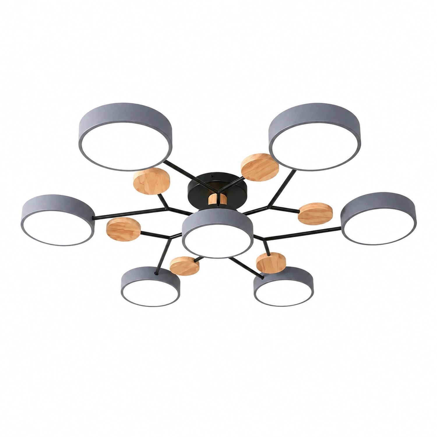 Modern Wood Round LED Ceiling Light