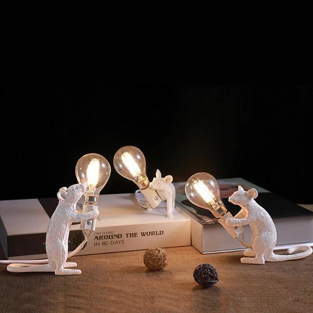 Mouse Bedside Table Lamp - Novelty Night Light - Figurine Design