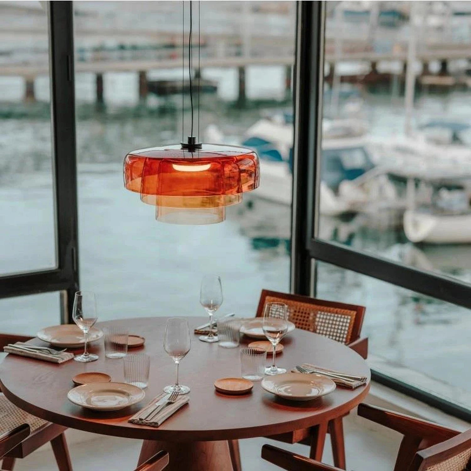 Colorful Glass Pendant Light for Dining Table & Living Room