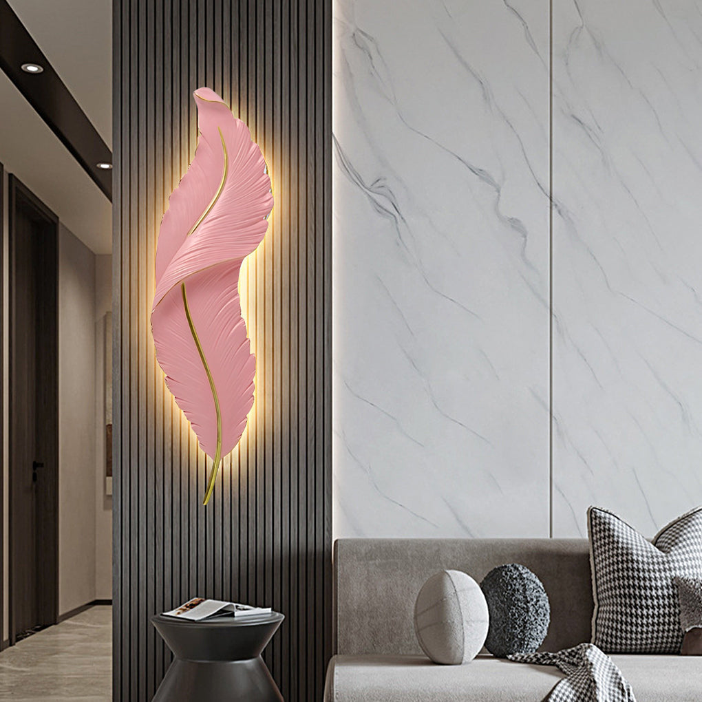 Resin Feather LED Wall Light