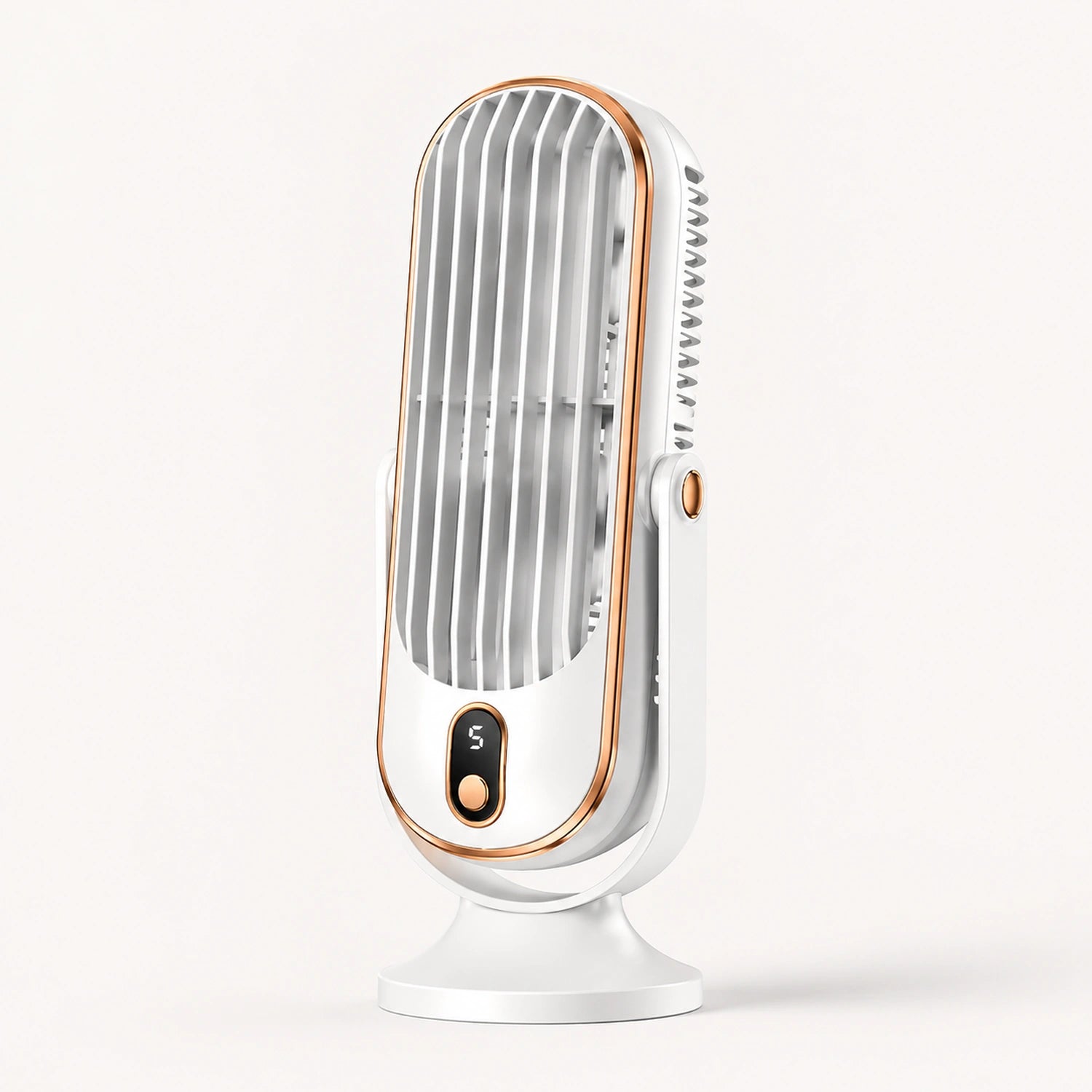 Rechargeable Dual Head Desktop Fan with LED Display