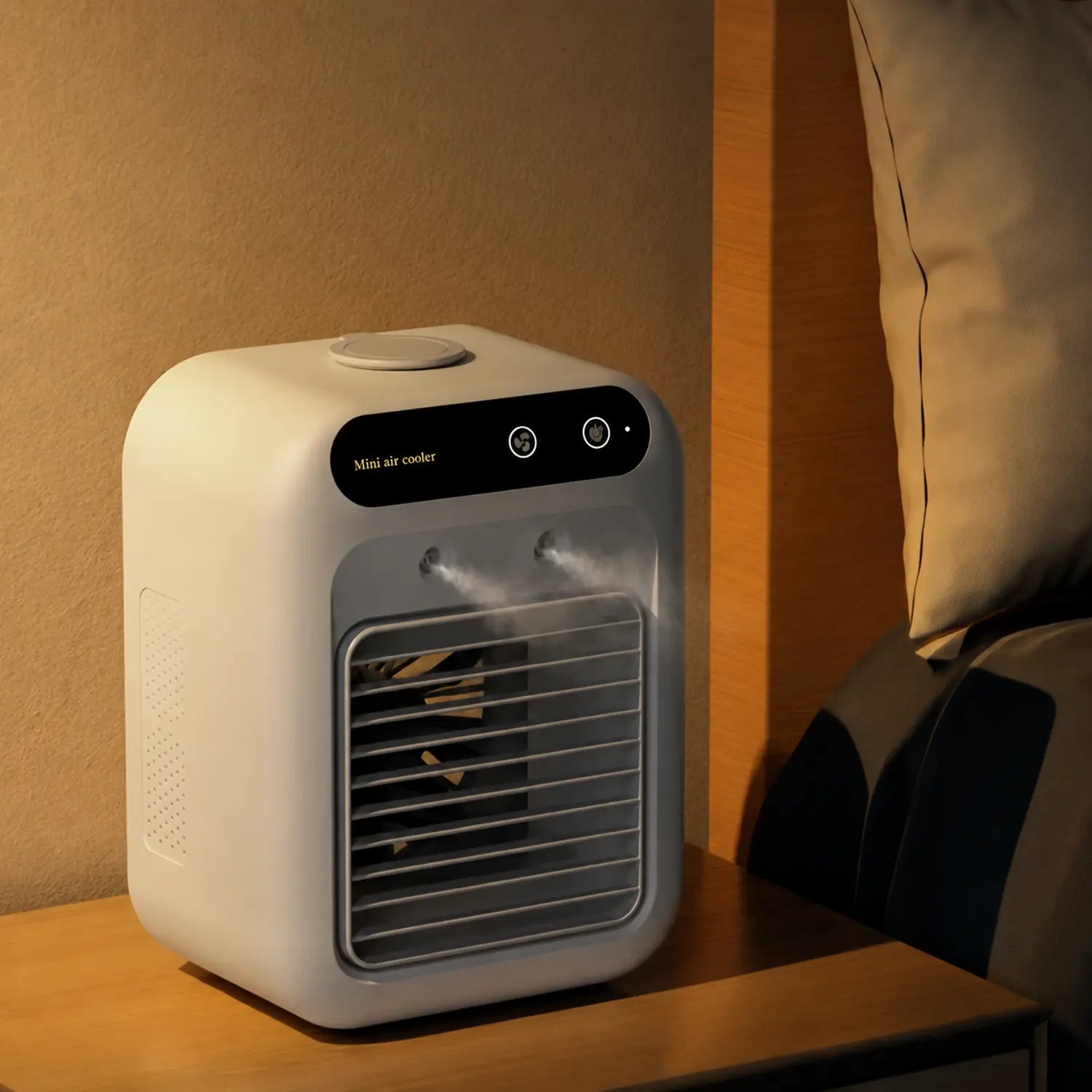 Portable USB Air Cooler with Water Tank & Rechargeable Battery
