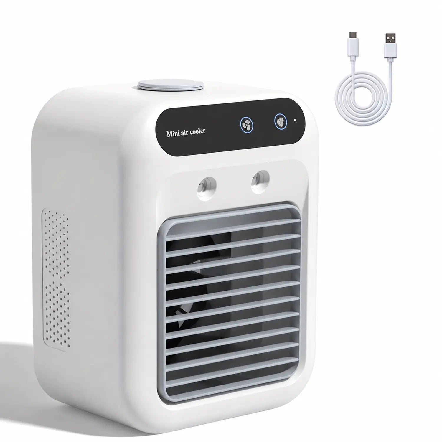 Portable USB Air Cooler with Water Tank & Rechargeable Battery