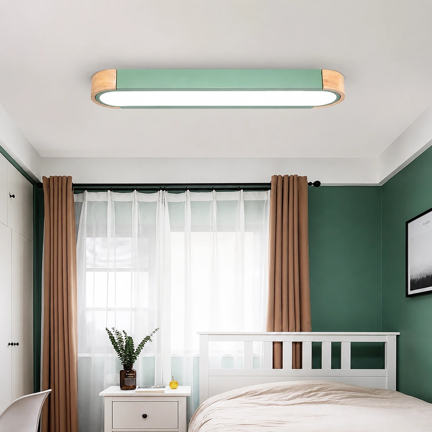 Modern Wooden & Iron LED Surface Ceiling Light
