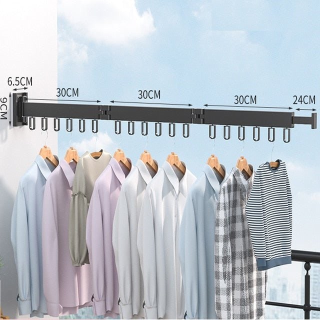Black two-section rack size diagram
