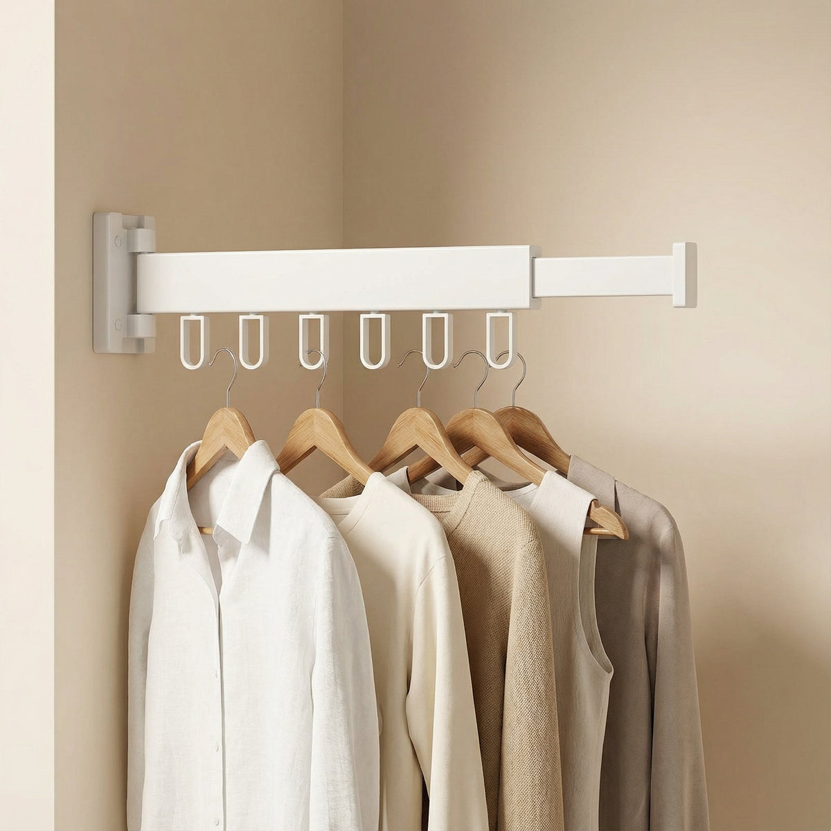 White single-section wall drying rack